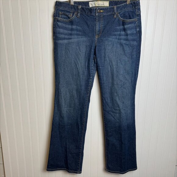 Anne Taylor Loft slim boot dark wash jeans size 14 D25 - Picture 1 of 5